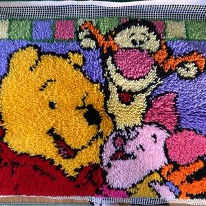 Completed Winnie the Pooh Disney Hook & Latch Kit Finished Hand Made Vintage